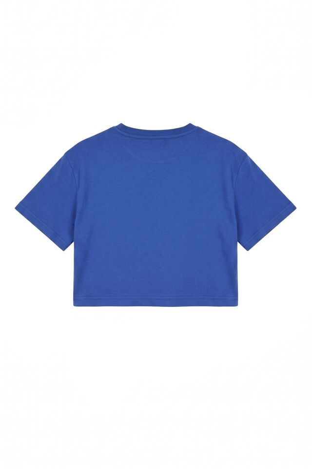 Naon Sportswear Crop - T-shirt Beyaz S - Mavi