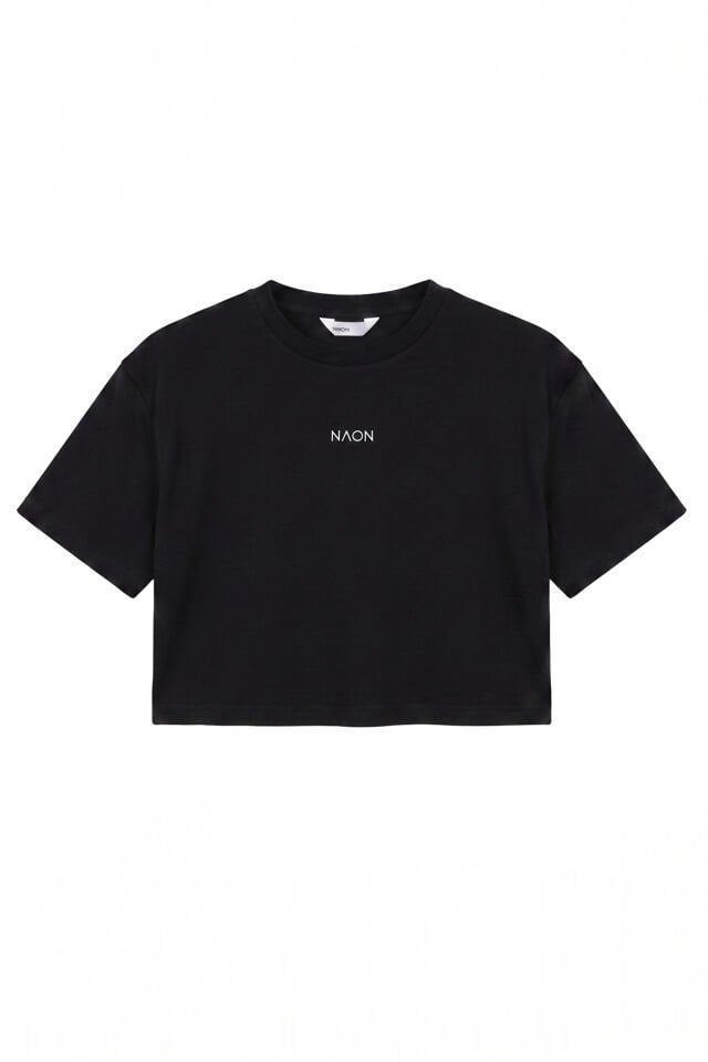 Naon Sportswear Crop - T-shirt Siyah
