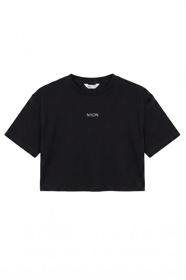 Naon Sportswear Crop T-Shirt Siyah M - Siyah