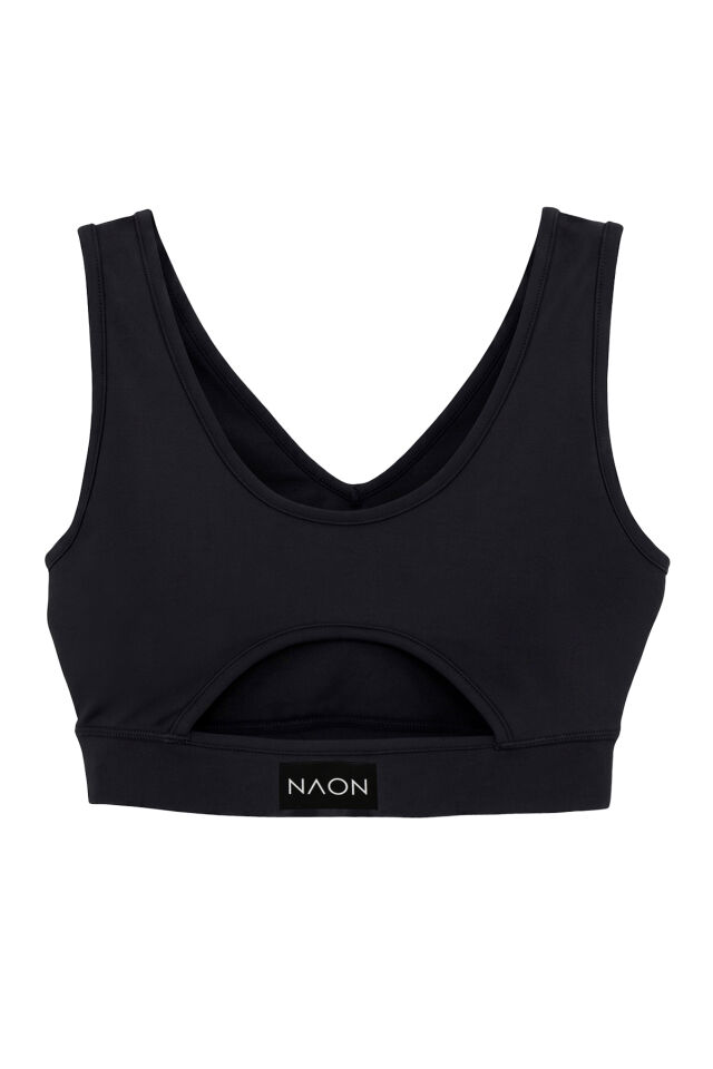 Naon Push Up Spor Sütyeni - Siyah Siyah - M
