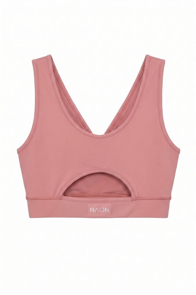 Naon Push Up Spor Sütyeni - Neon Pembe M - Pudra Pembe