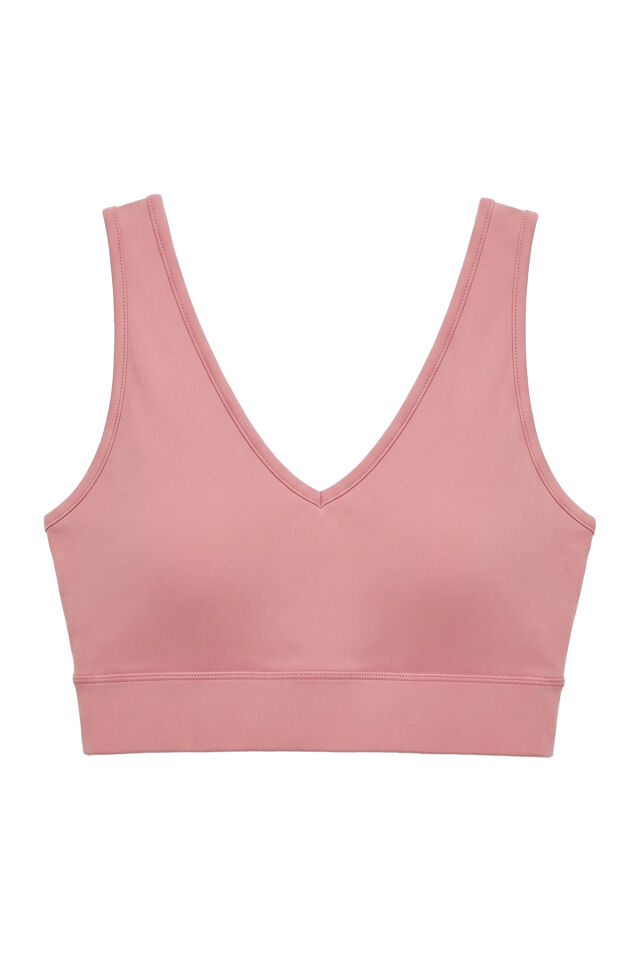 Naon Push Up Spor Sütyeni - Neon Pembe L - Pudra Pembe