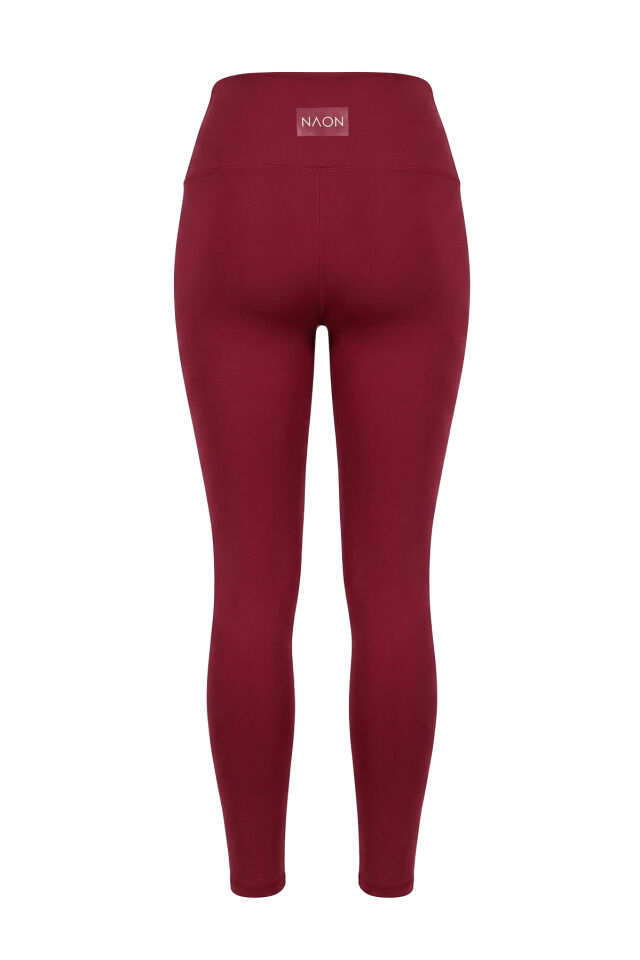 Naon Push Up Yüksel Bel Tayt - Bordo Bordo - S