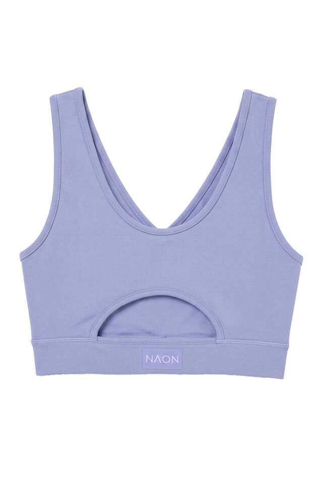 Naon Push Up Spor Sütyeni - Neon Pembe L - Bebe Mavi