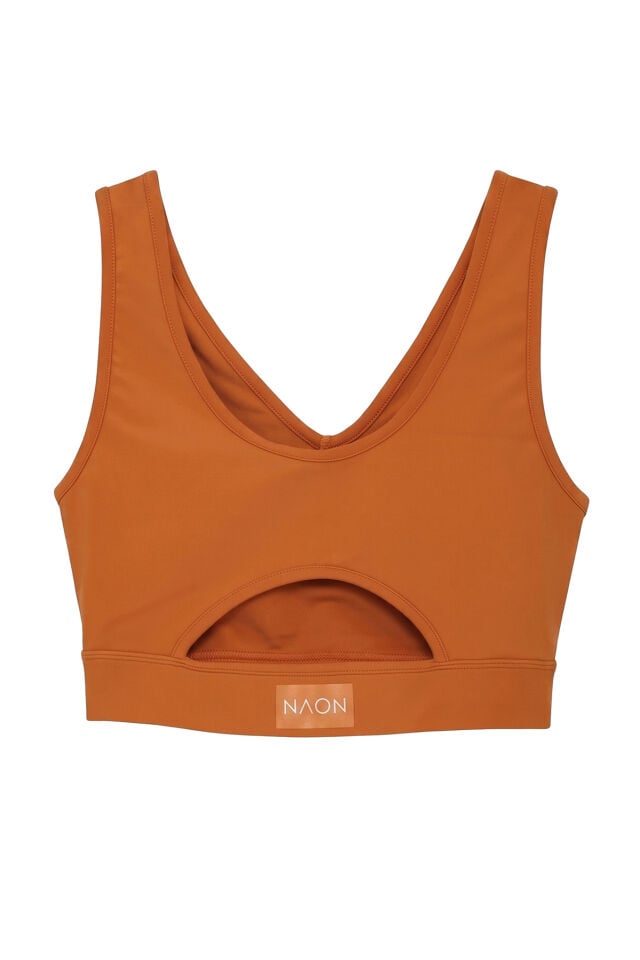 Naon Push Up Spor Sütyeni - Siyah L - Hardal