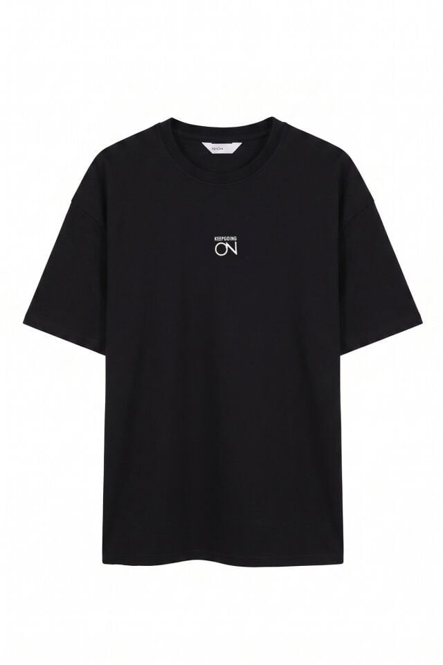 Naon Oversize T-Shirt - Beyaz Siyah - M-L